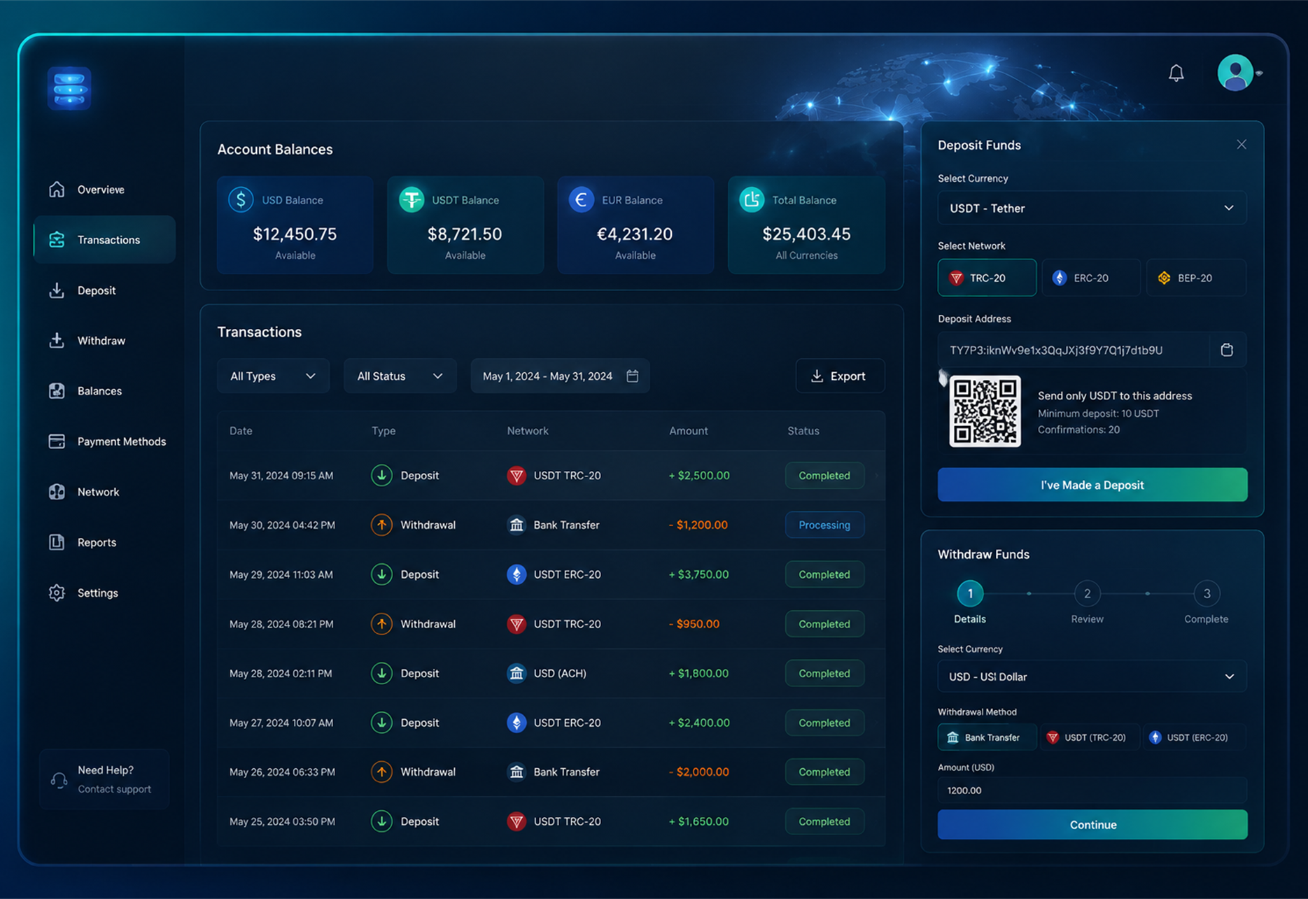 Deposit & Withdraw